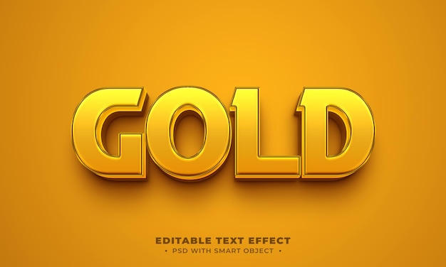 PSD efecto de texto editable en 3d de oro psd