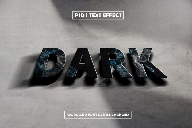 Efecto de texto editable en 3D oscuro