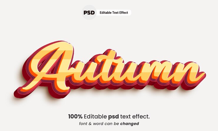 PSD efecto de texto editable 3d otoño