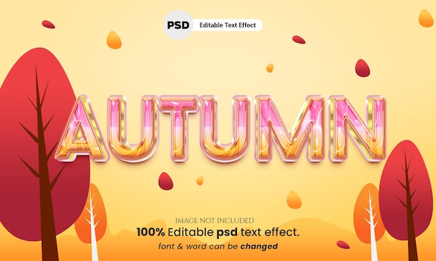 Efecto de texto editable 3d otoño