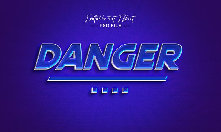 Efecto de texto editable 3d de peligro