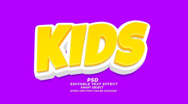 Efecto de texto editable 3d de photoshop para niños