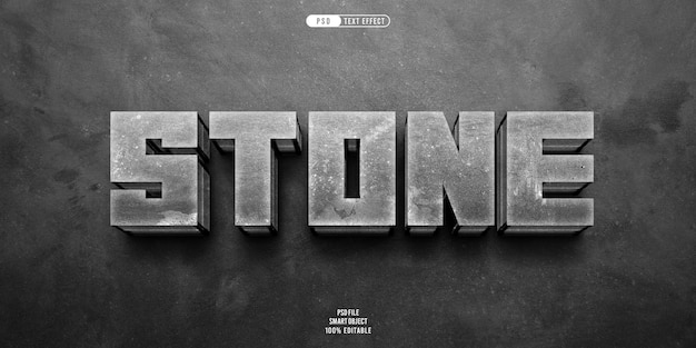 Efecto de texto editable 3d de piedra