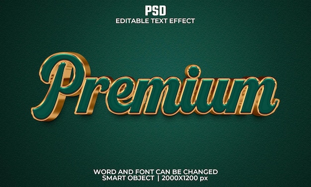 PSD efecto de texto editable 3d premium premium psd con fondo