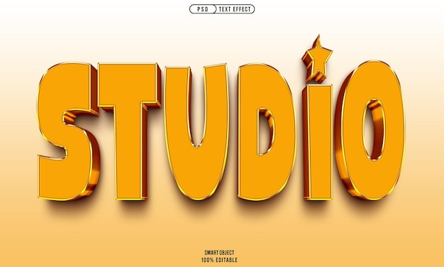 Efecto de texto editable en 3D de PSD Studio