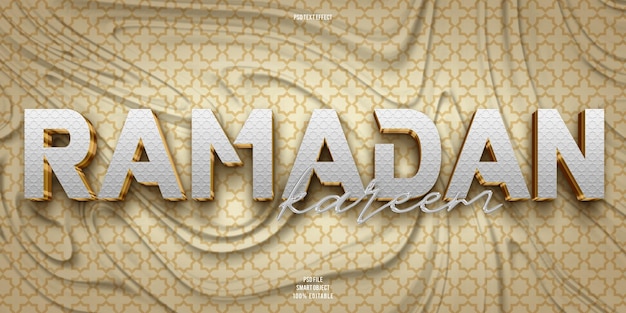 PSD efecto de texto editable 3d de ramadán kareem