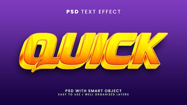 PSD efecto de texto editable 3d rápido