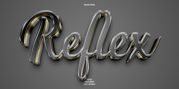 Efecto de texto editable 3D reflejo