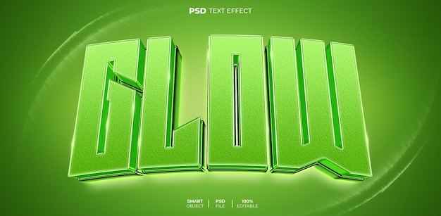 PSD efecto de texto editable 3d resplandor