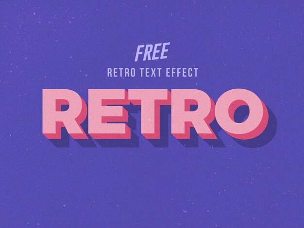 Efecto de texto editable 3d retro