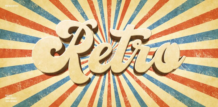 PSD efecto de texto editable 3d retro