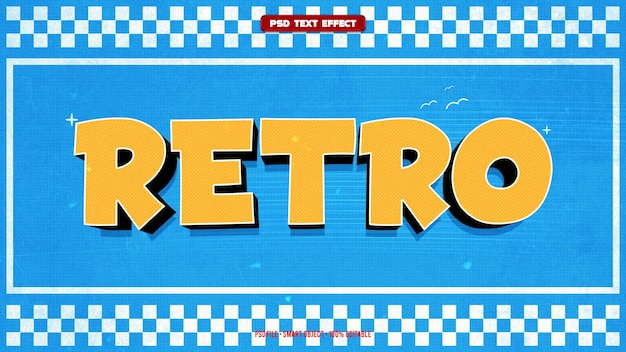 Efecto de texto editable 3d retro