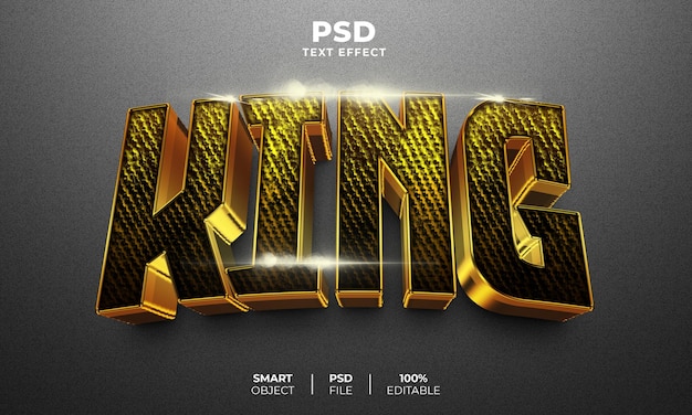 PSD efecto de texto editable 3d rey