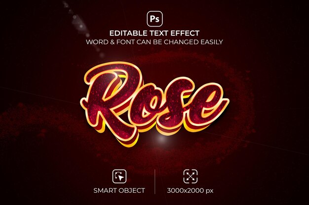 Efecto de texto editable 3d rosa premium psd con fondo