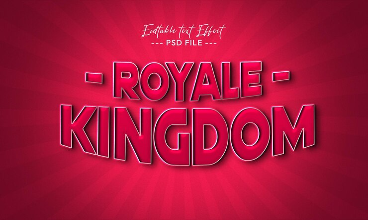 Efecto de texto editable 3d royale kingdom