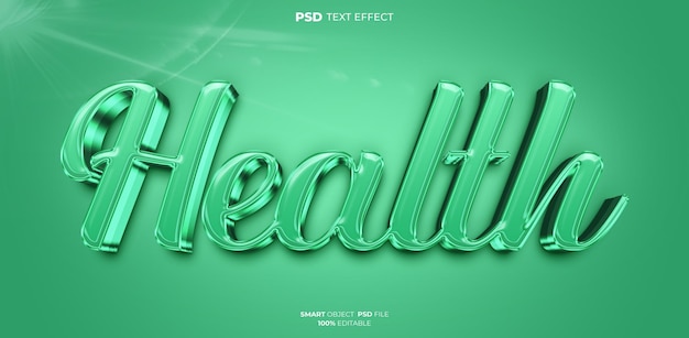 PSD efecto de texto editable 3d de salud