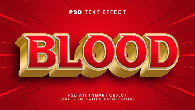 Efecto de texto editable en 3d de sangre con estilo de texto de salud y diablo