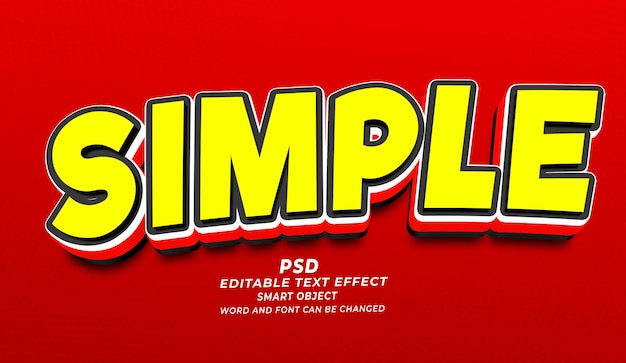 Efecto de texto editable 3d simple Estilo PSD de Photoshop