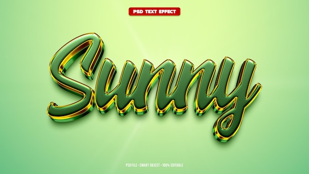 Efecto de texto editable 3D soleado