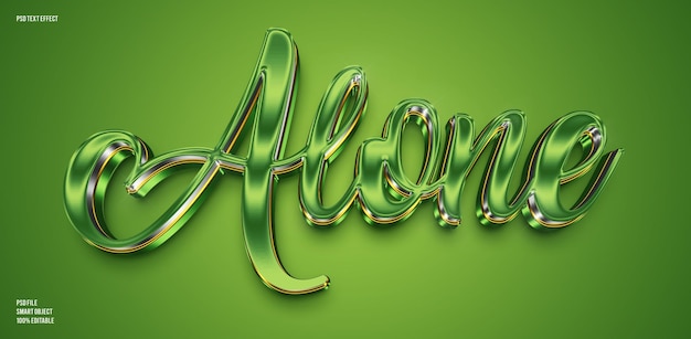 Efecto de texto editable 3D solo