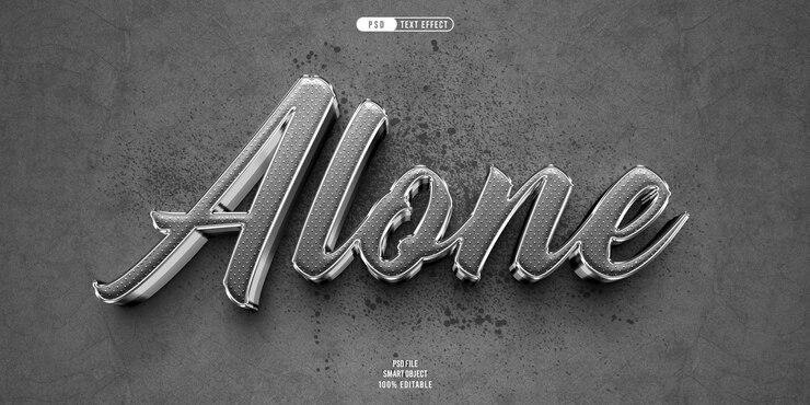 PSD efecto de texto editable 3d solo