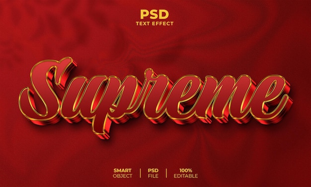 PSD efecto de texto editable 3d supremo