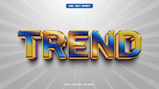 efecto de texto editable 3d de tendencia