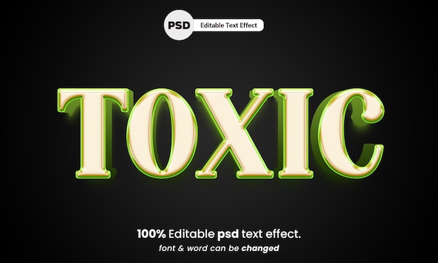 Efecto de texto editable en 3D tóxico