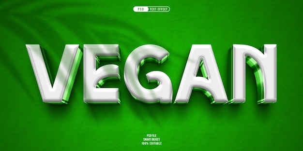 Efecto de texto editable 3d vegano