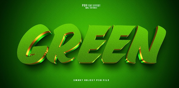 Efecto de texto editable 3d verde PSD gratis