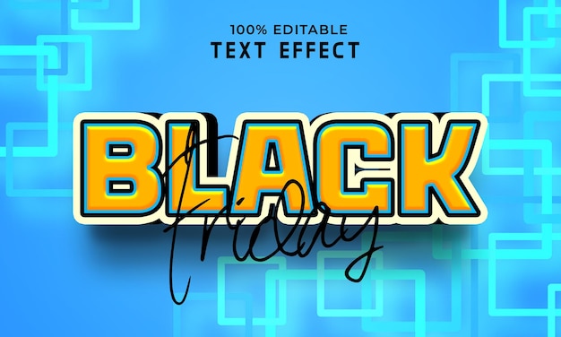Efecto de texto editable 3d de viernes negro