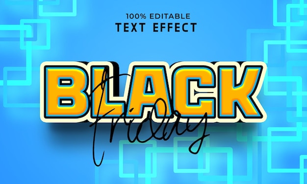 PSD efecto de texto editable 3d de viernes negro