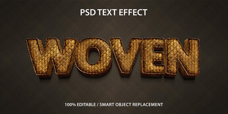 Efecto de texto editable 3d Woven Premium