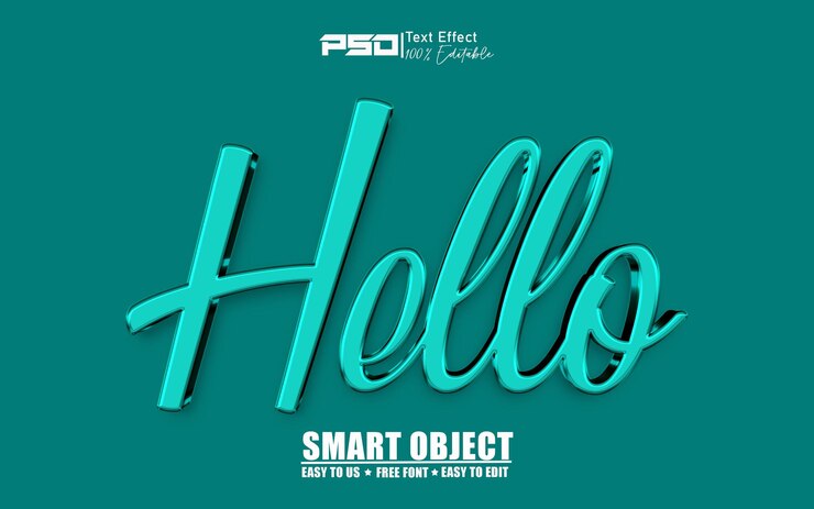 PSD efecto de texto editable en 3d
