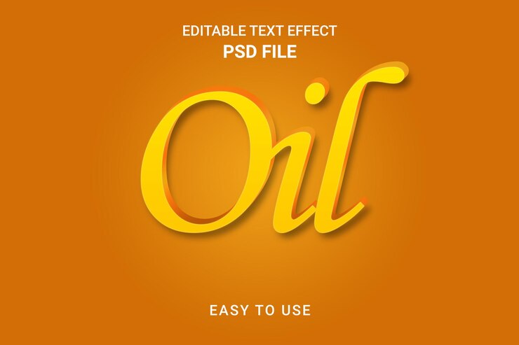 PSD efecto de texto editable en aceite 3d