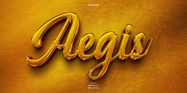 PSD efecto de texto editable aegis 3d