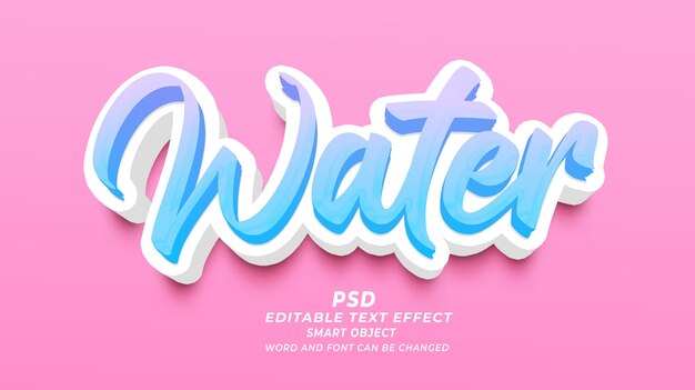 PSD efecto de texto editable para agua dulce psd lechería