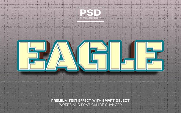 efecto de texto editable águila 3d
