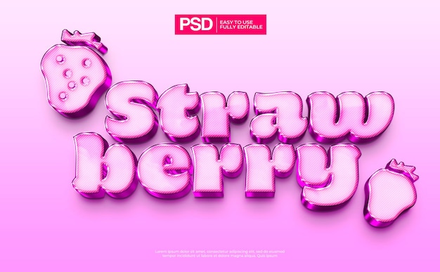 PSD efecto de texto editable de amor rosa 3d