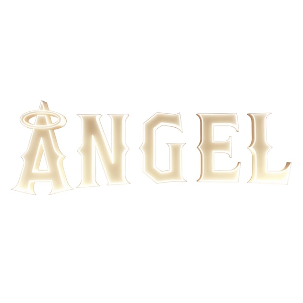 Efecto de texto editable ángel 3d