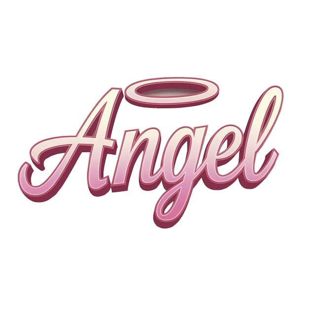 Efecto de texto editable ángel 3d