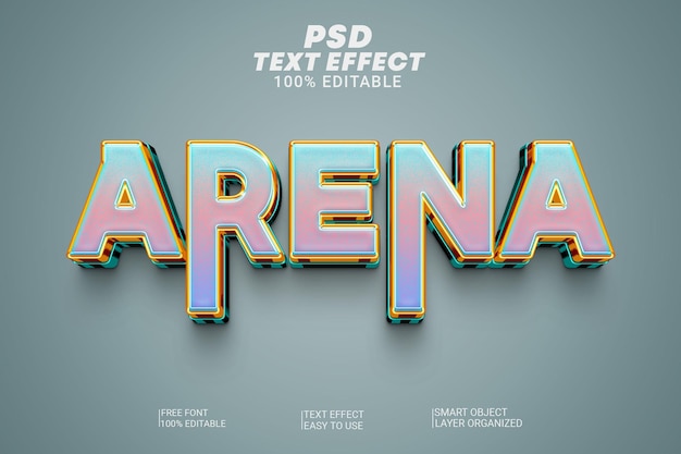 efecto de texto editable arena estilo 3d