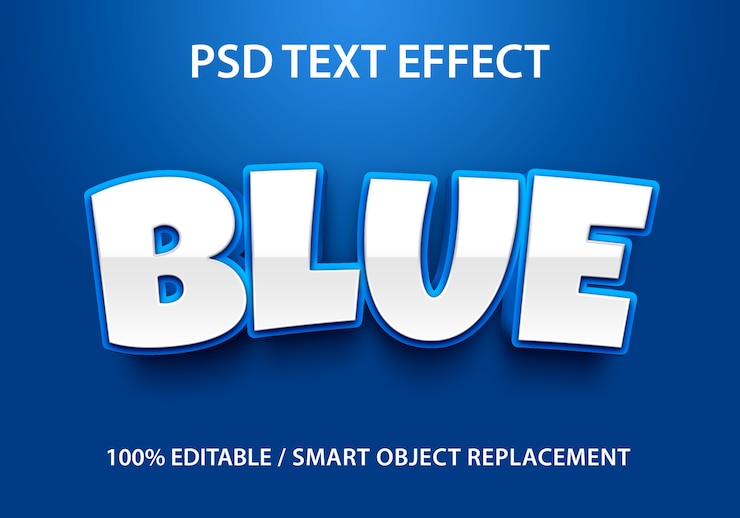 Efecto de texto editable azul