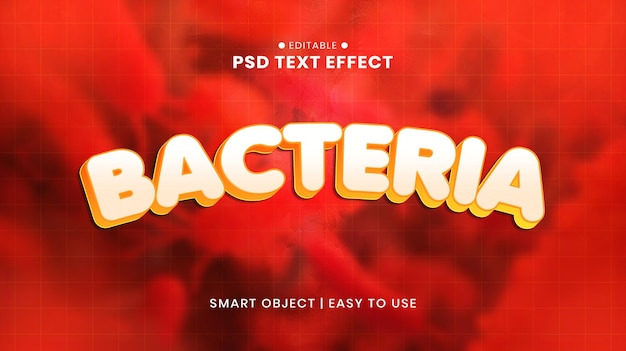 Efecto de texto editable de bacterias en 3D