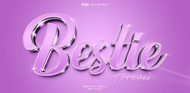 PSD efecto de texto editable bestie 3d