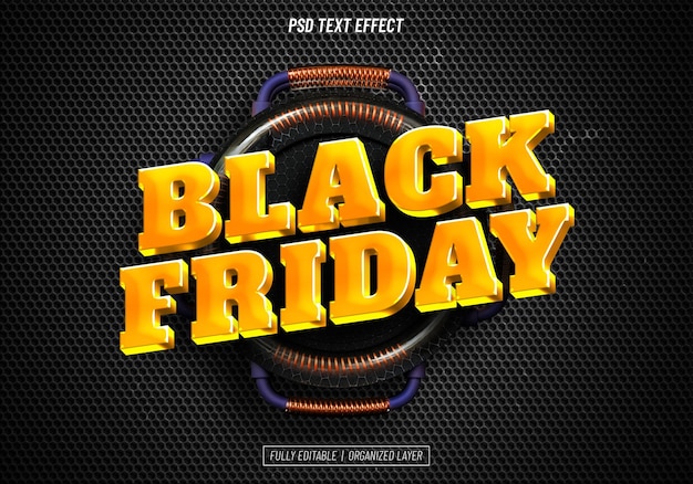 Efecto de texto editable del Black Friday