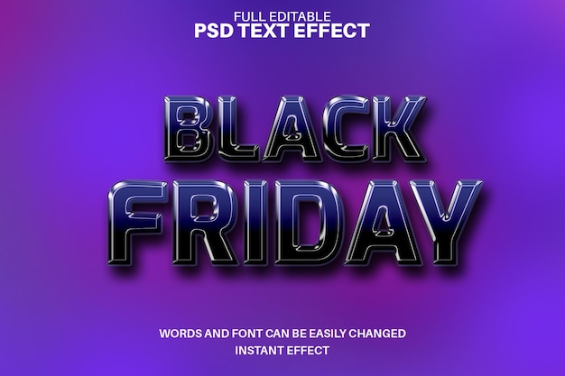 Efecto de texto editable del Black Friday