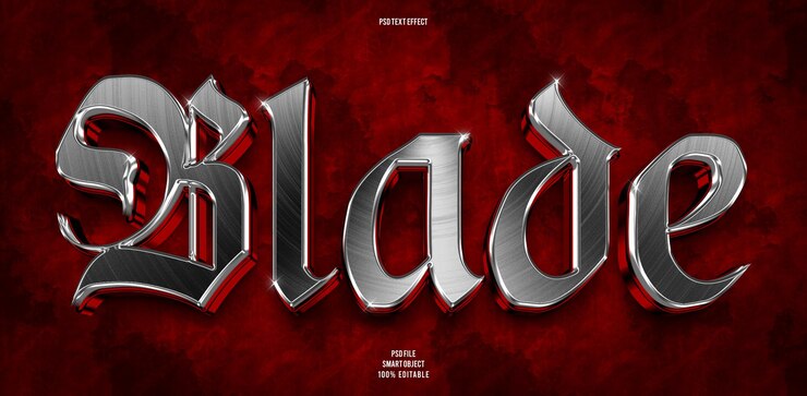 PSD efecto de texto editable blade 3d