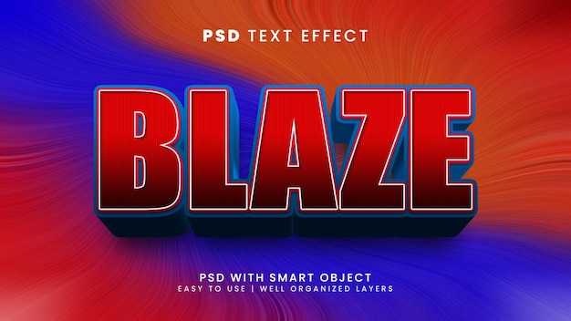 Efecto de texto editable blaze 3d con estilo de texto de calor y llama