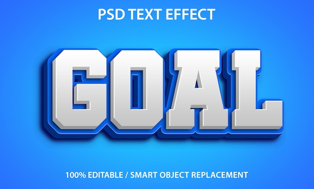 PSD efecto de texto editable blue goal premium